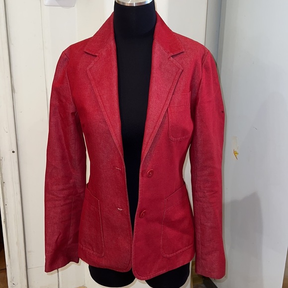 Zara Jackets & Blazers - Zara woman red blazer Jean jacket size 6